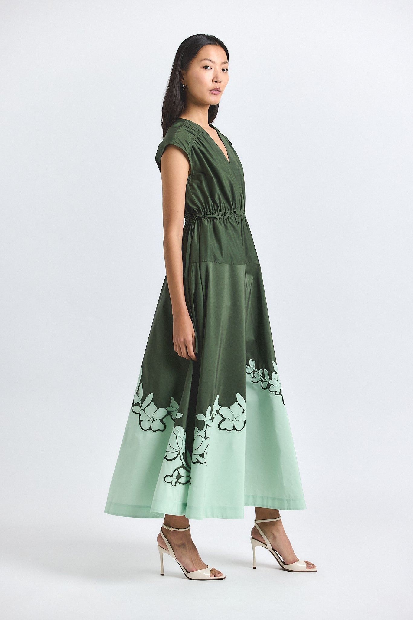 NARA COTTON POLY POPLIN APPLIQUE DRESS - 4