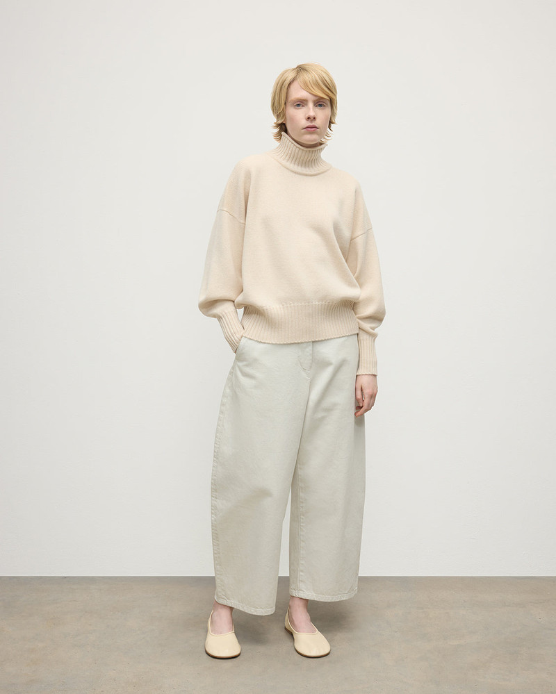 Johnstons of Elgin High Neck Cream Cashmere Jumper outlook