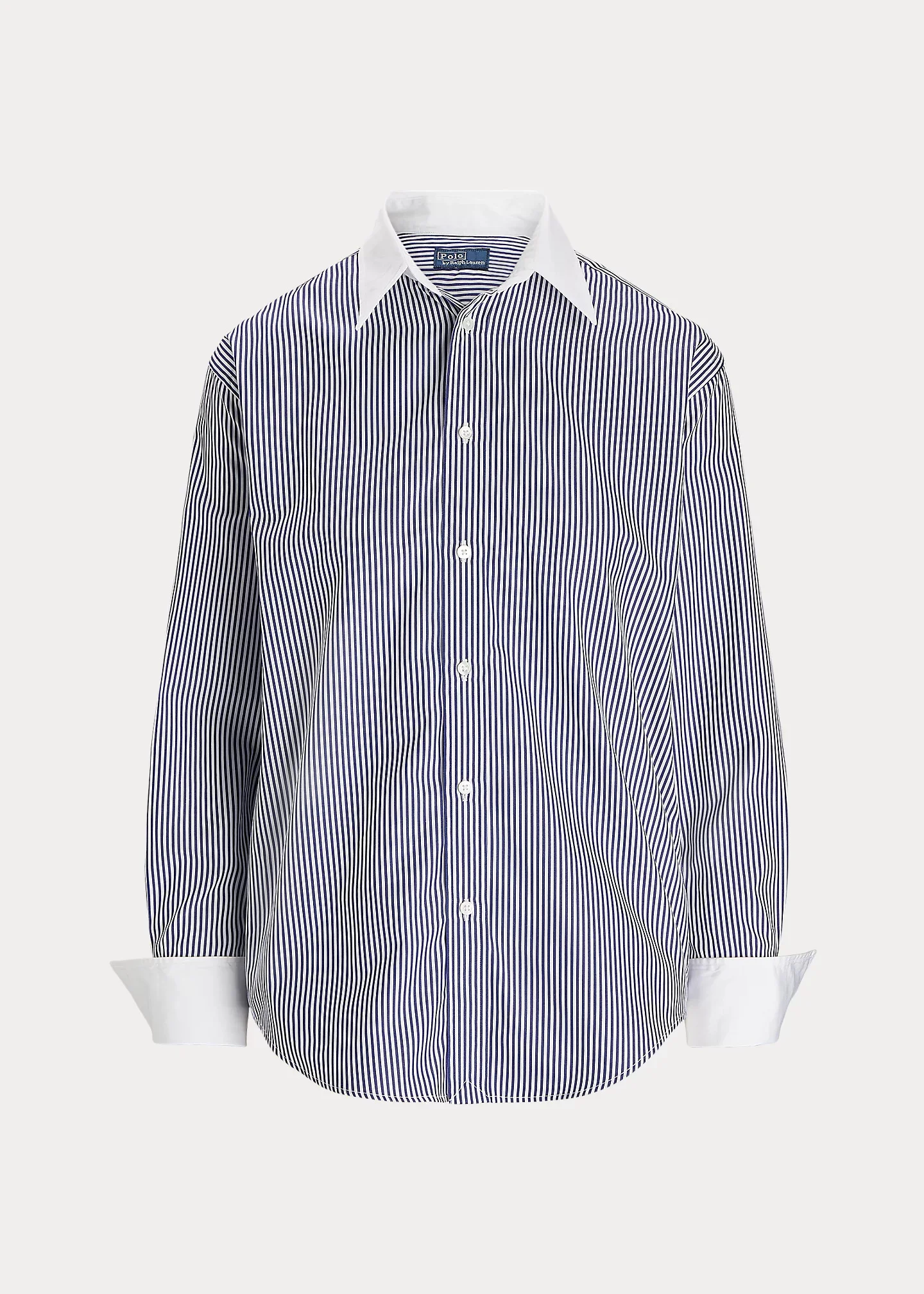 Extended-Cuff Striped Cotton Shirt - 1
