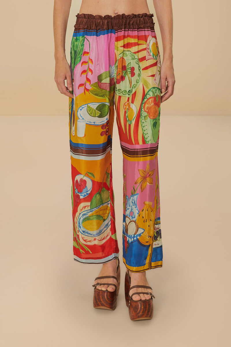FARM RIO Multicolor Summer Picnic Low Waist Pants outlook