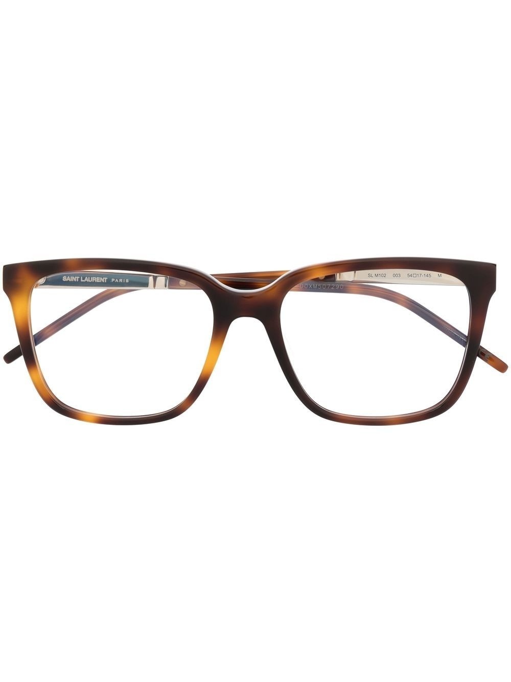 tortoiseshell-effect square-frame glasses - 1