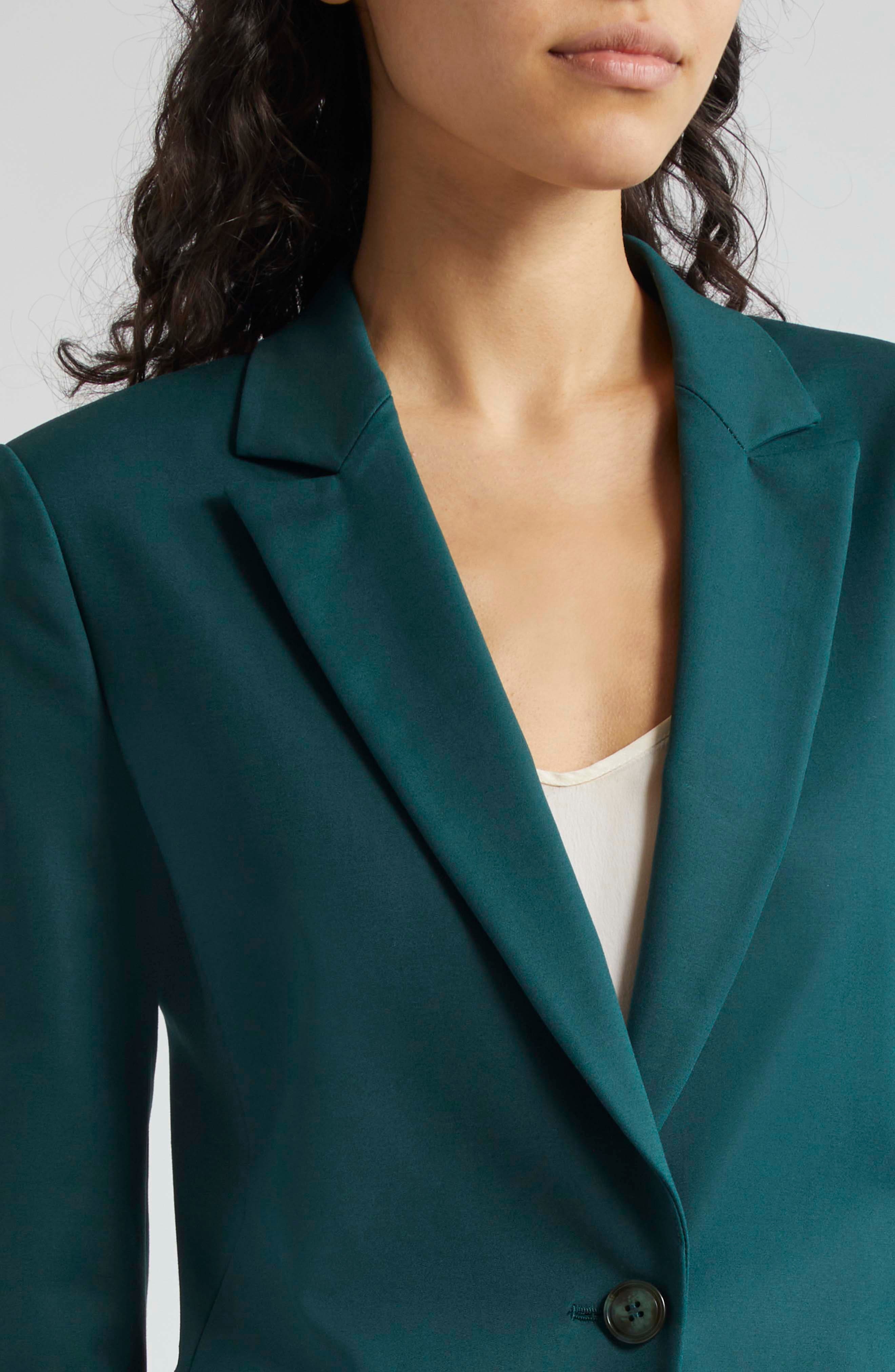 Emporio Armani Cotton Blend Couture One-Button Blazer in Dark Green at Nordstrom - 5