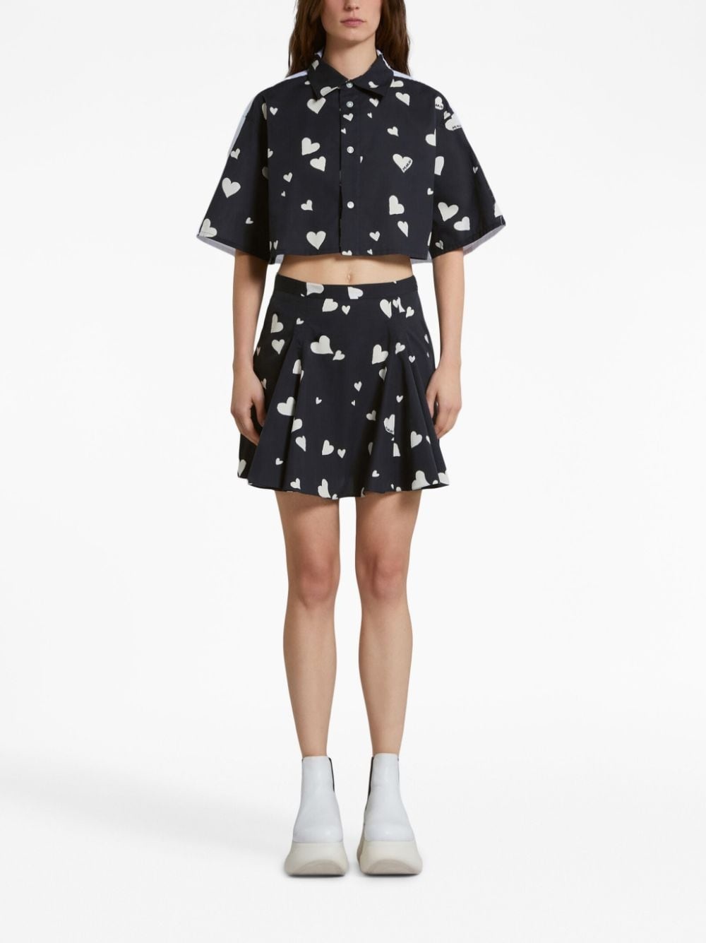heart-print mini skirt - 3