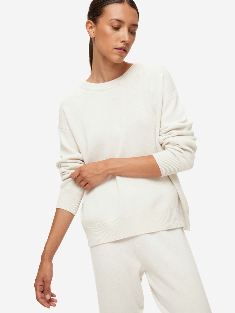 Women's Relaxed Sweater Daphne Cashmere Winter White - 5