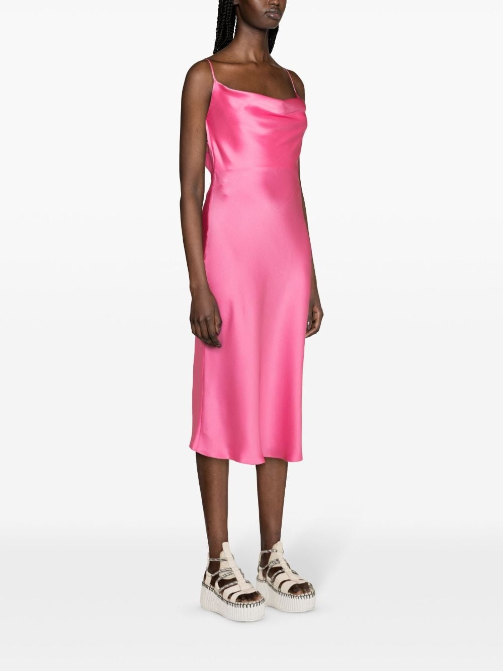 cowl-neck midi slip dress - 3