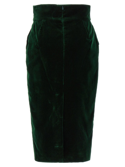 ALEXANDRE VAUTHIER Velvet Midi Skirt Skirts Green outlook