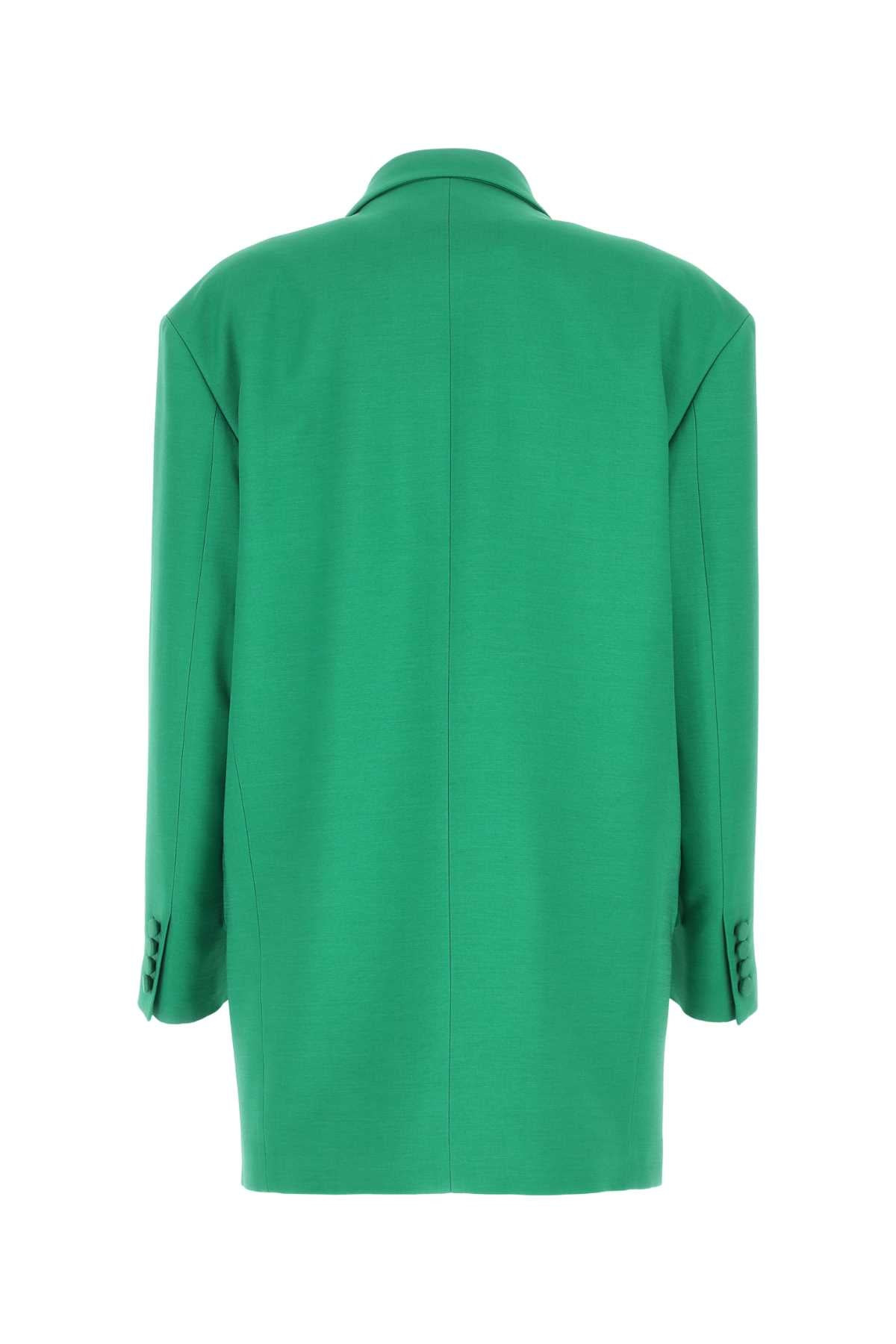 Valentino Garavani Women Green Crepe Couture Oversize Blazer - 2