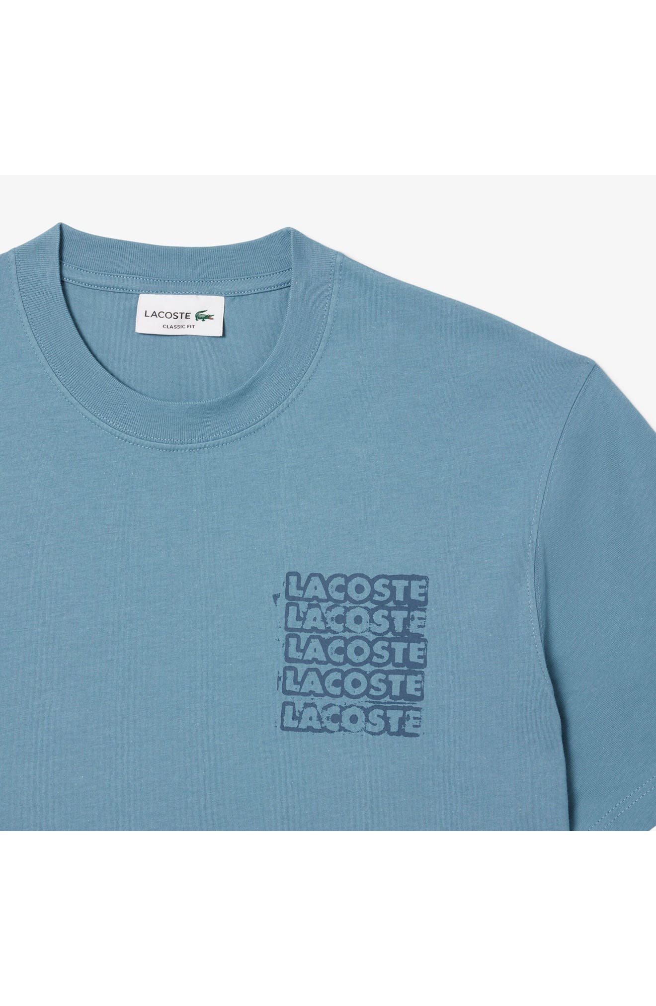 Lacoste Stencil Classic Fit Graphic T-Shirt in Cun Limestone/Falcon at Nordstrom - 7