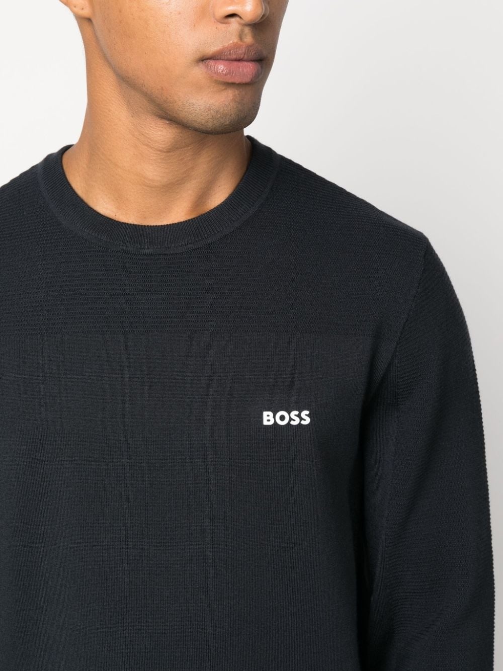 logo-patch round-neck jumper - 5