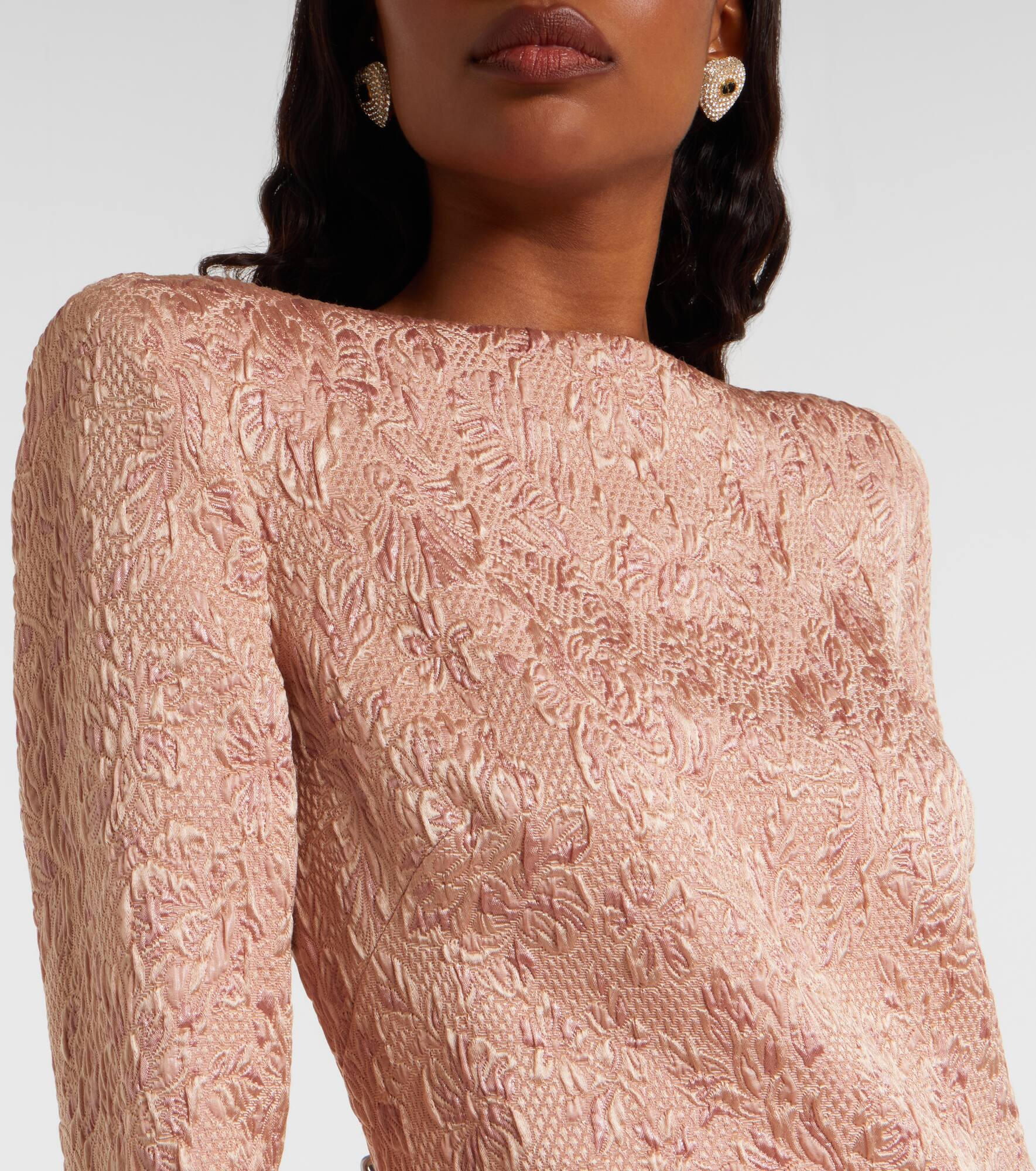 Wool and silk-blend matelassé minidress - 4