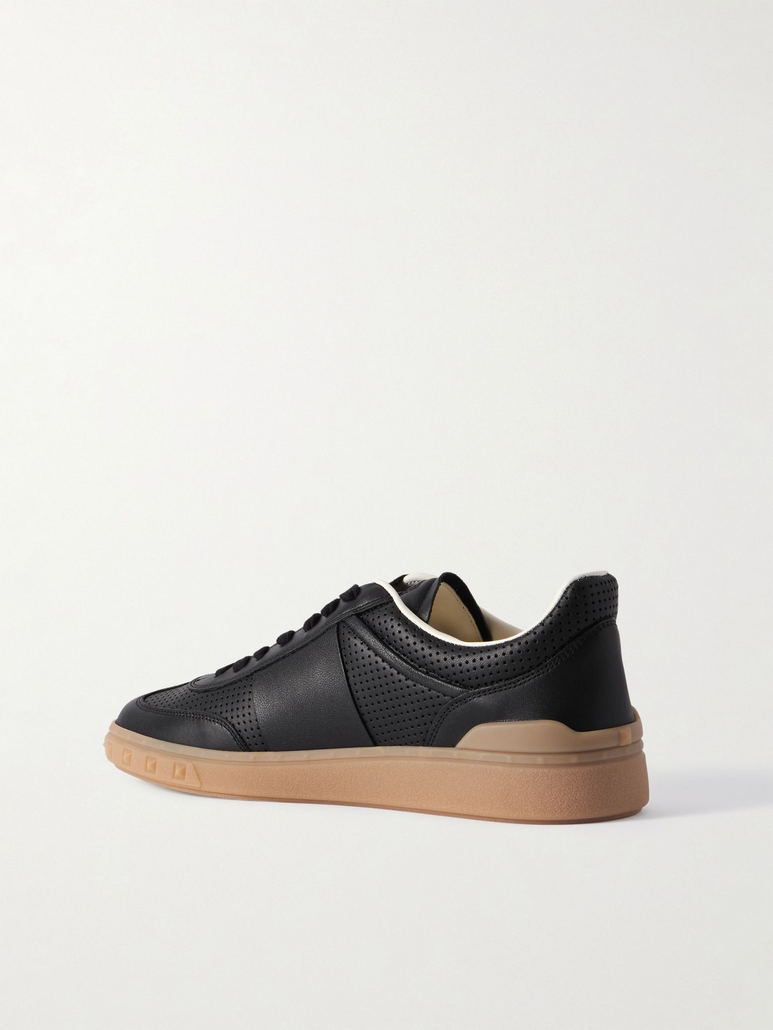 Upvillage Perforated Leather Sneakers Black - 4