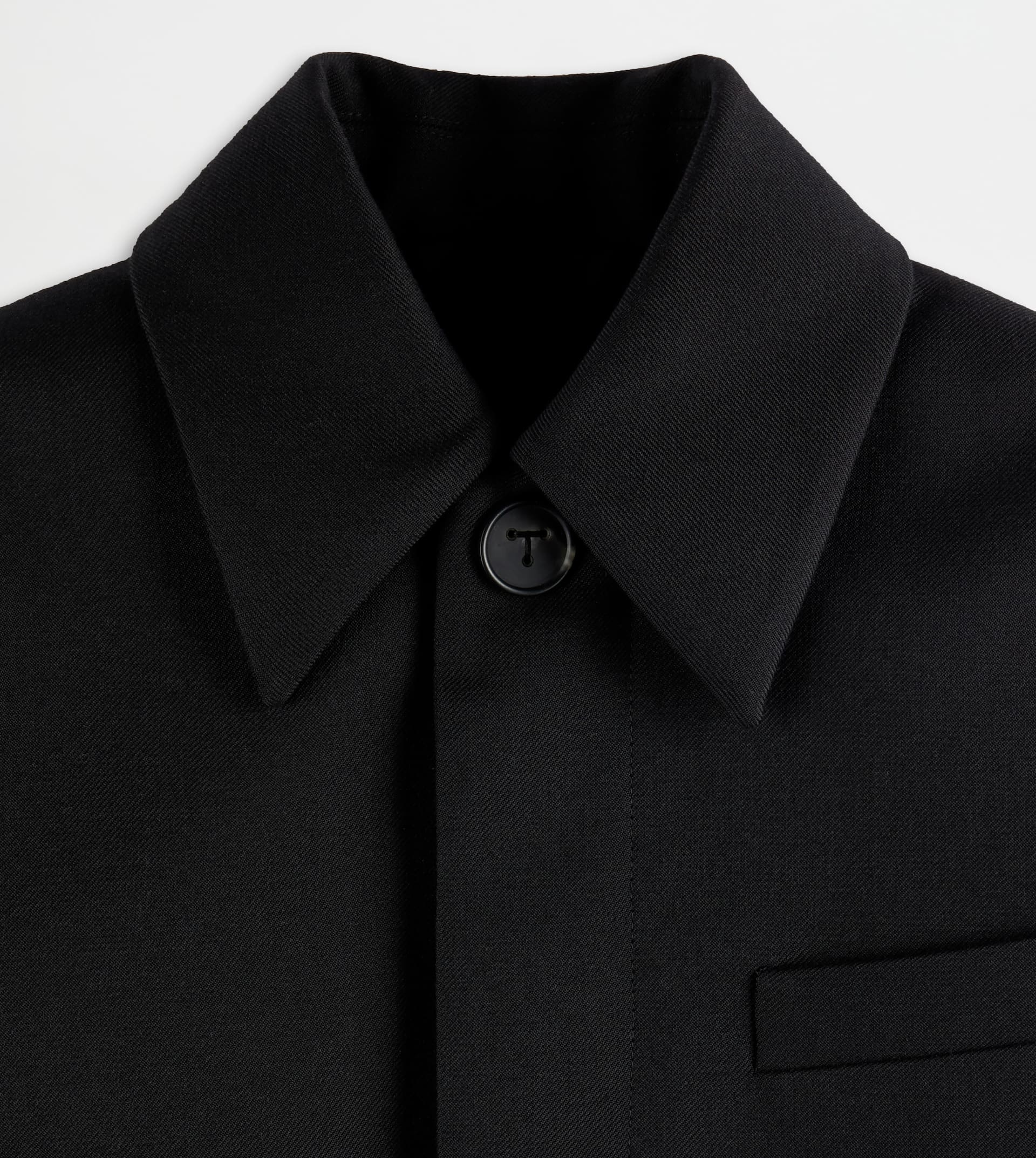 COAT IN WOOL - BLACK - 8