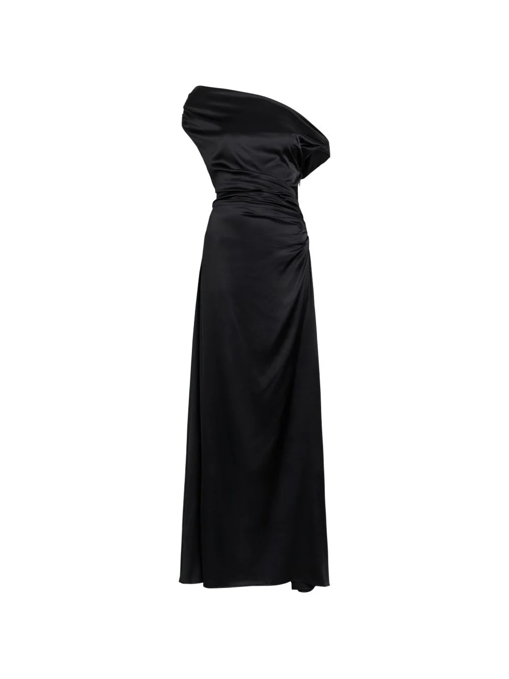 draped one-shoulder maxi dress - 1