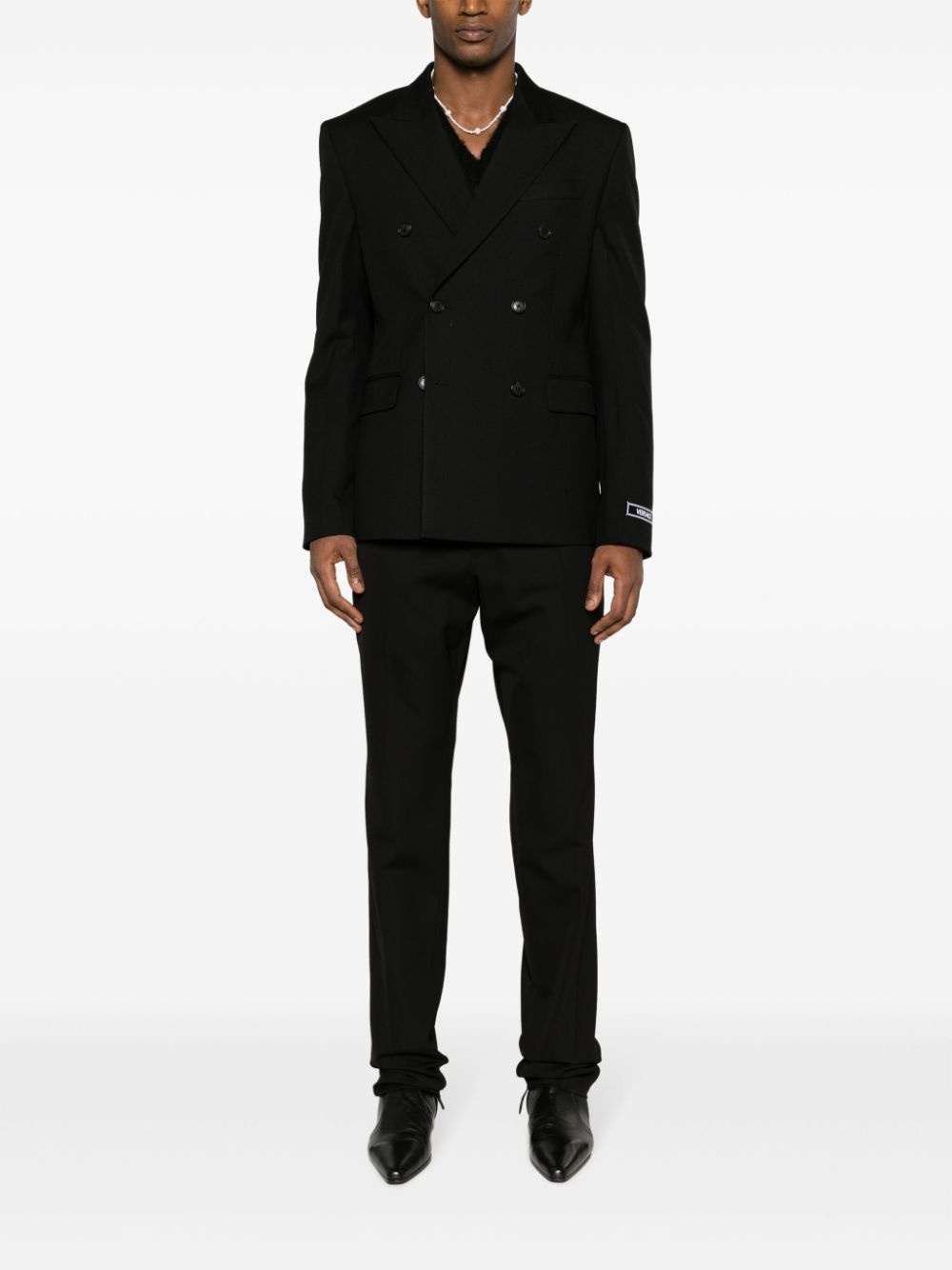 double-breasted virgin wool blazer - 2