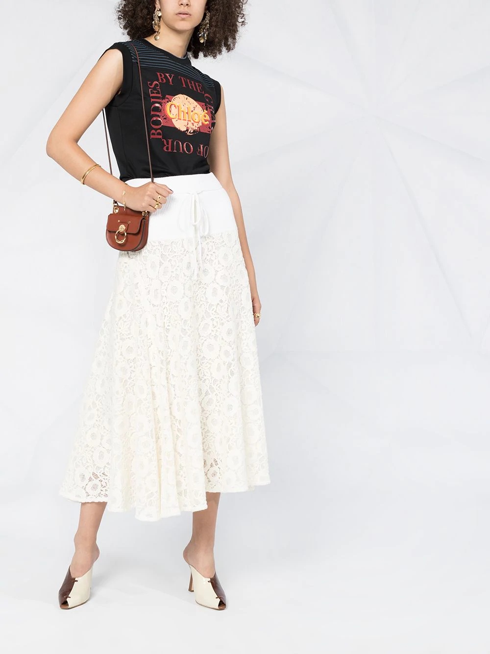 floral-lace midi-skirt - 2