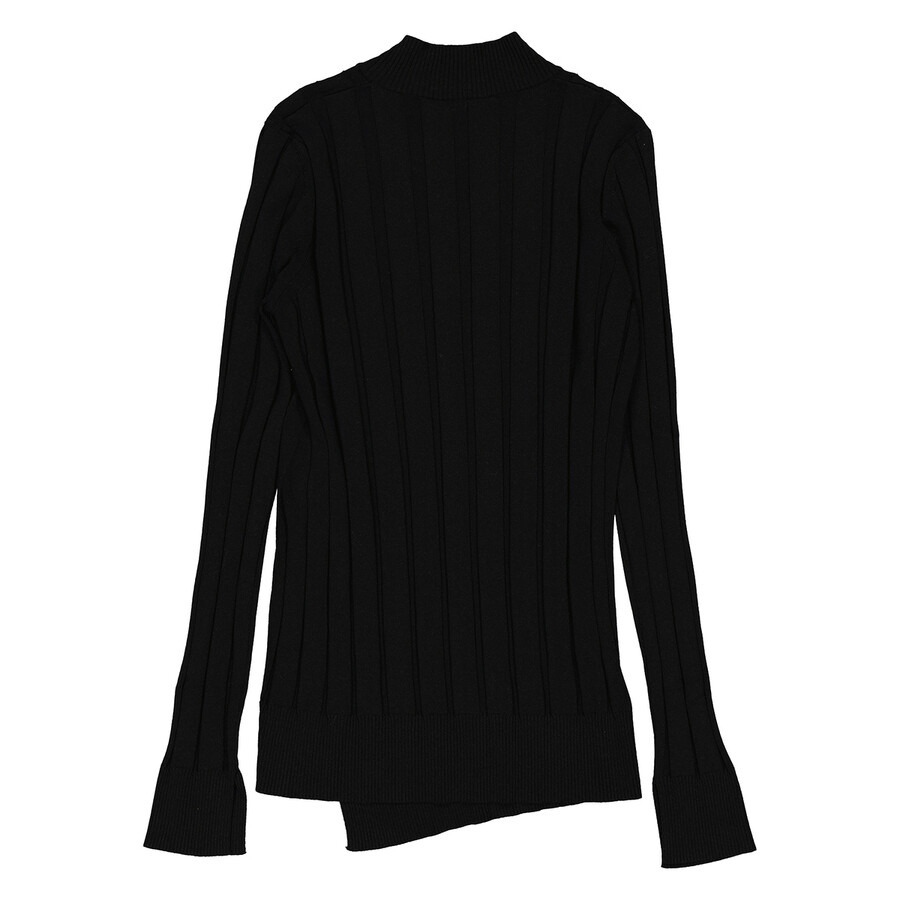 Stella Mccartney Ladies Black Asymmetric-Hem Knit Jumper - 5