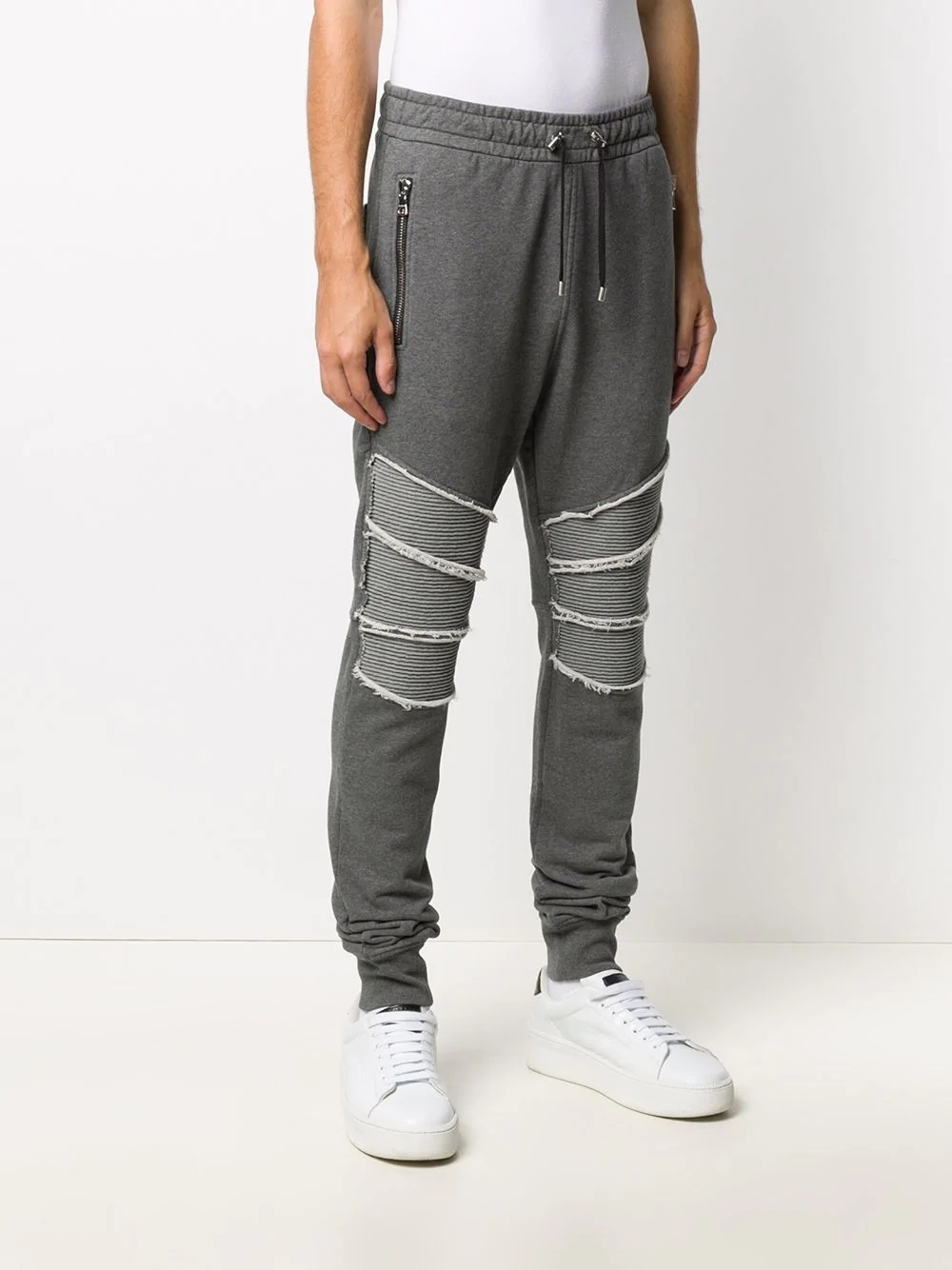 ribbed panel track pants - 5