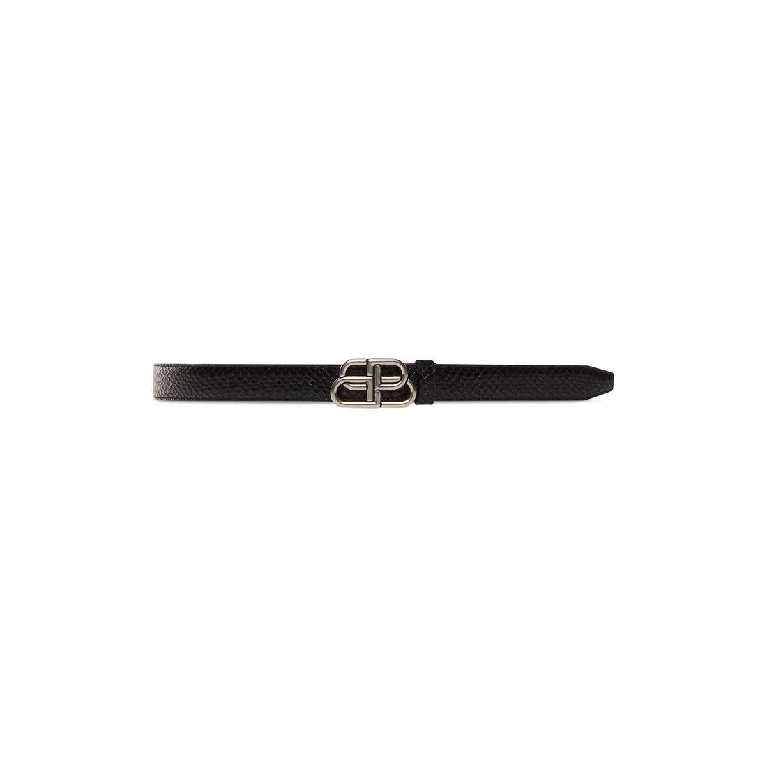 Women's Bb Thin Belt in Black - 1