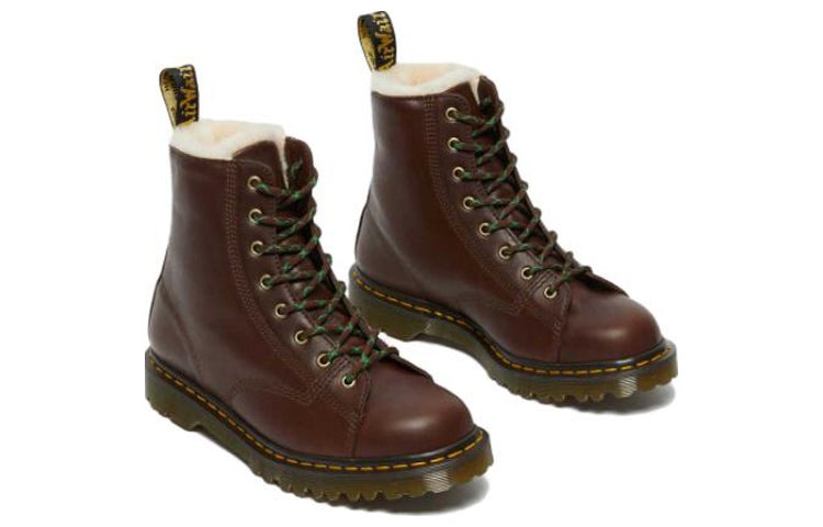 Dr. Martens Barton Shearling Lined Leather Ankle Boots 'Brown' 26873264 - 2