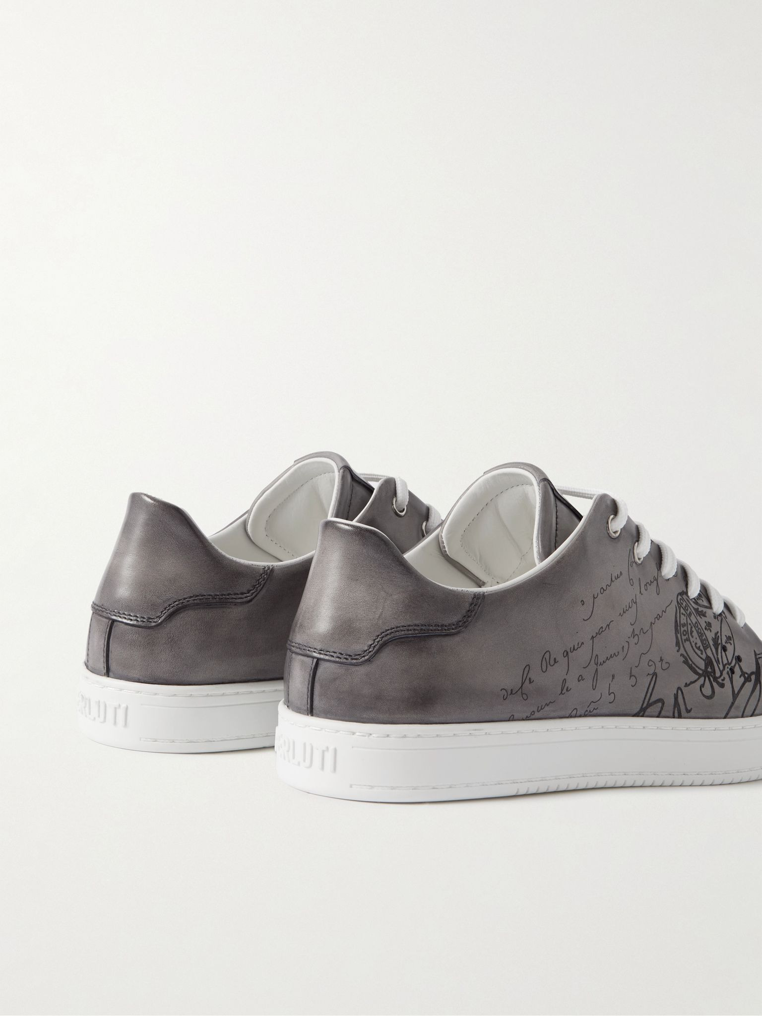 The Playtime Scritto Venezia Leather Sneakers Gray - 5
