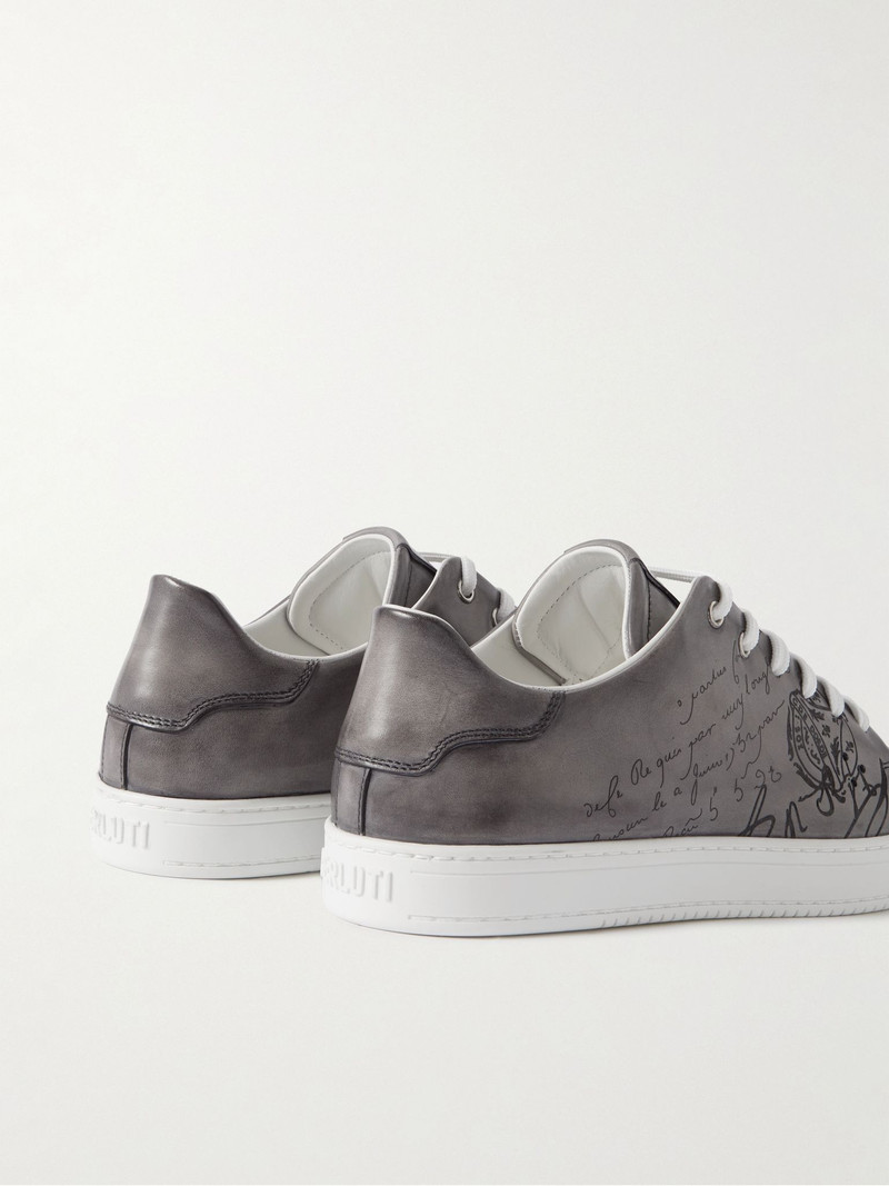 The Playtime Scritto Venezia Leather Sneakers Gray 5