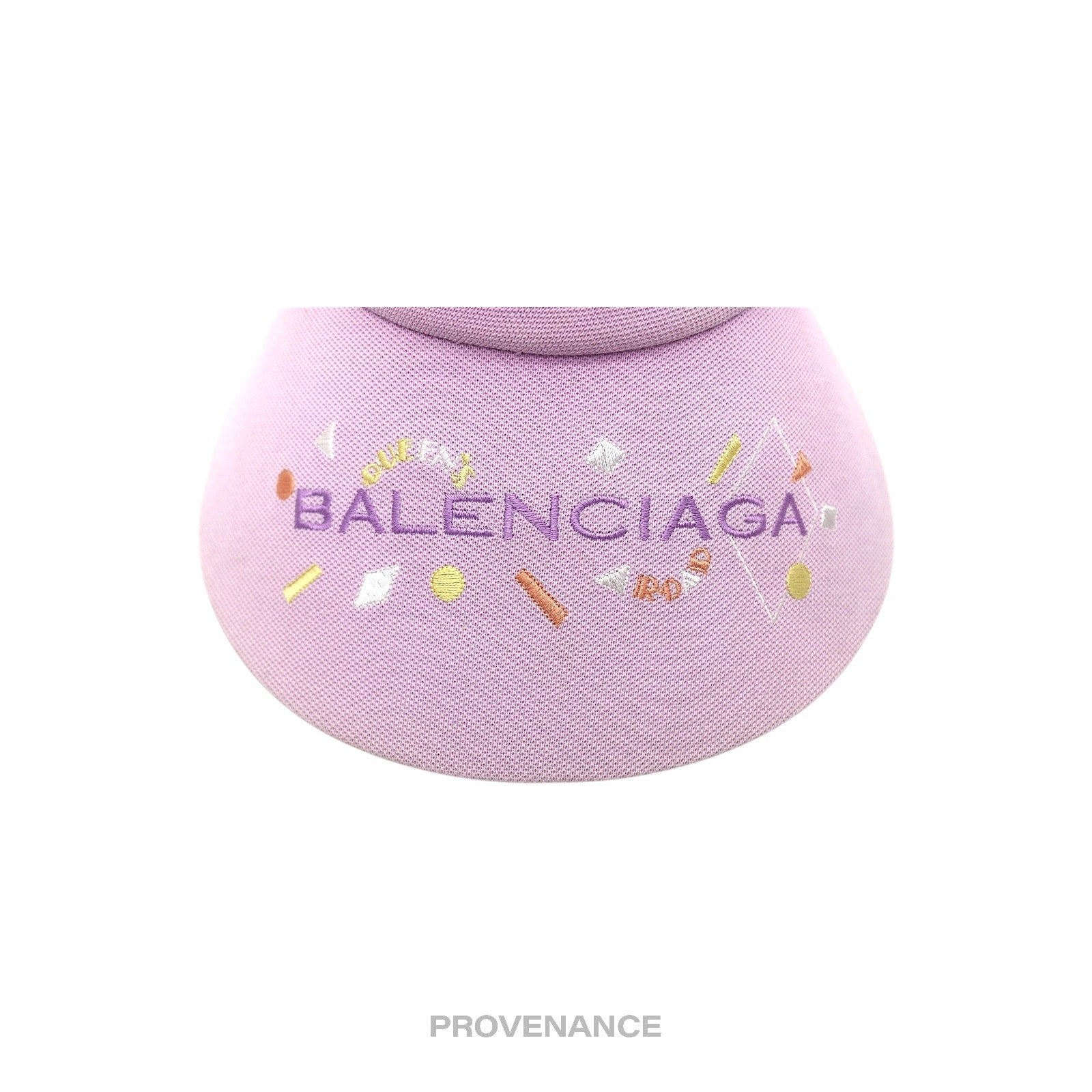 Balenciaga Logo Embroidered Visor - Lavender Geometric - 6