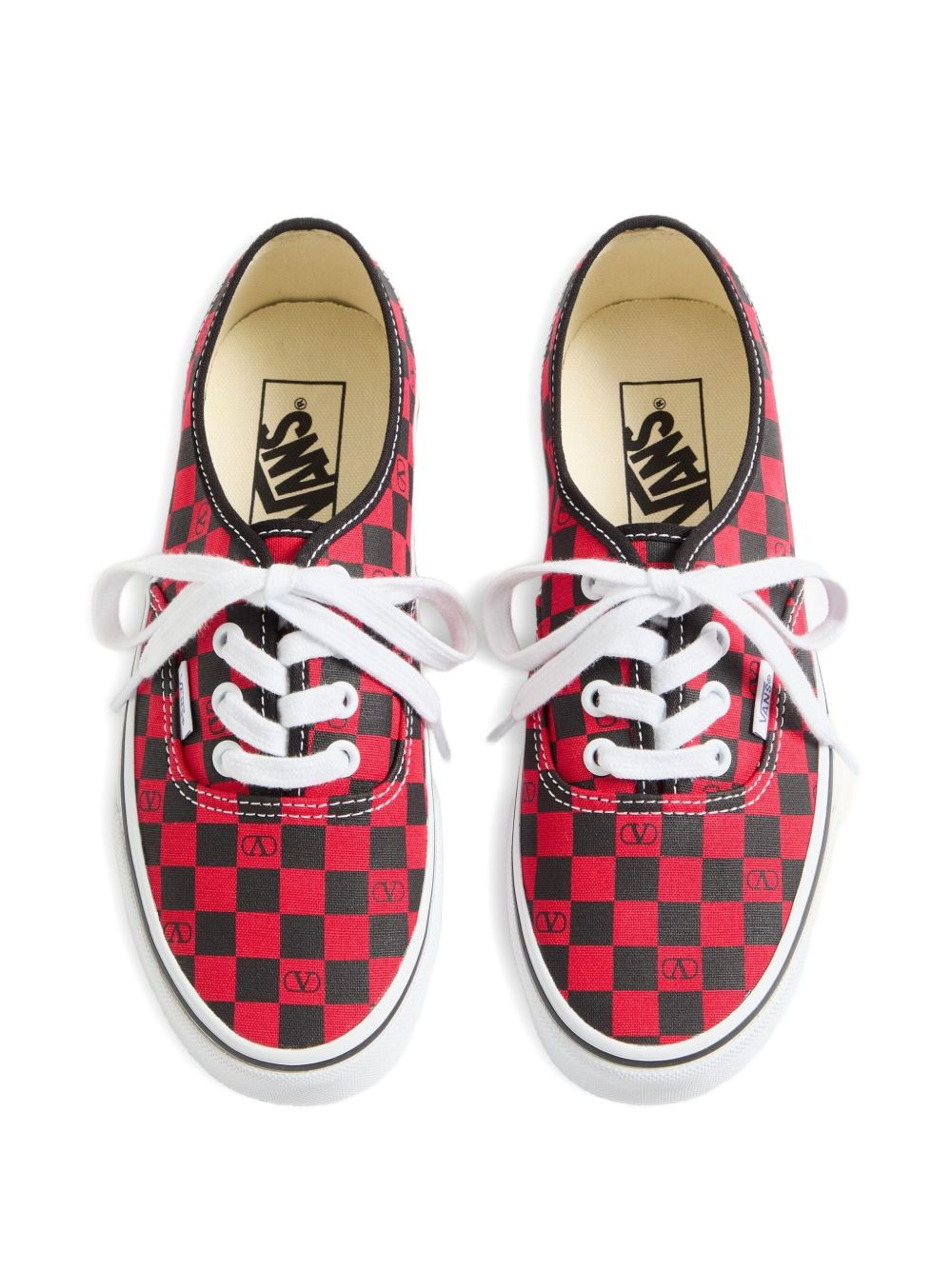 x Vans V-logo checkerboard sneakers - 4