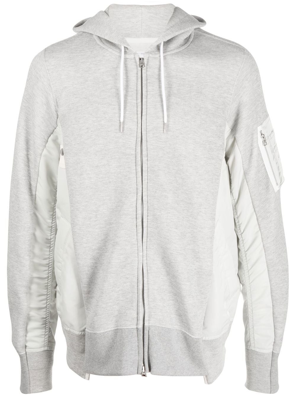 panelled zip-up hoodie - 1