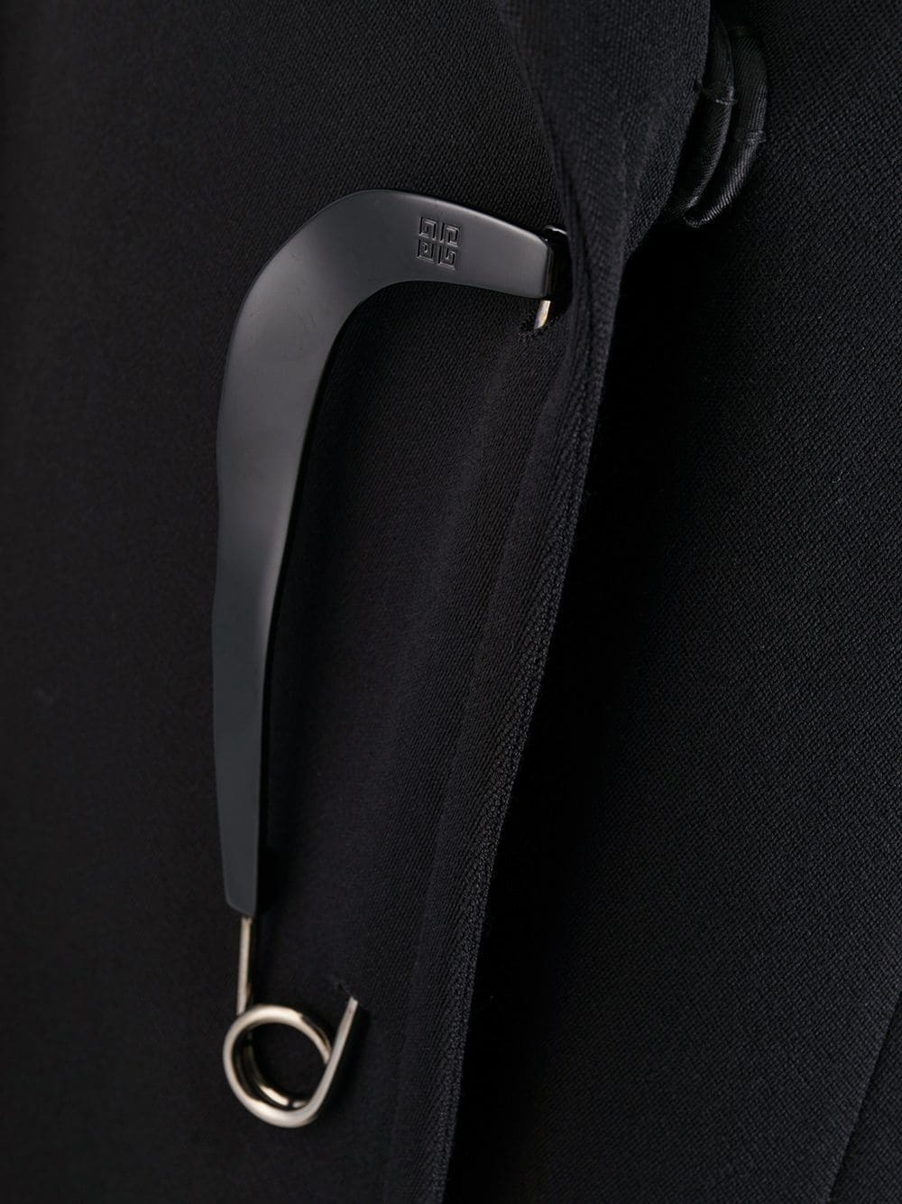 safety pin-detail fitted coat - 7