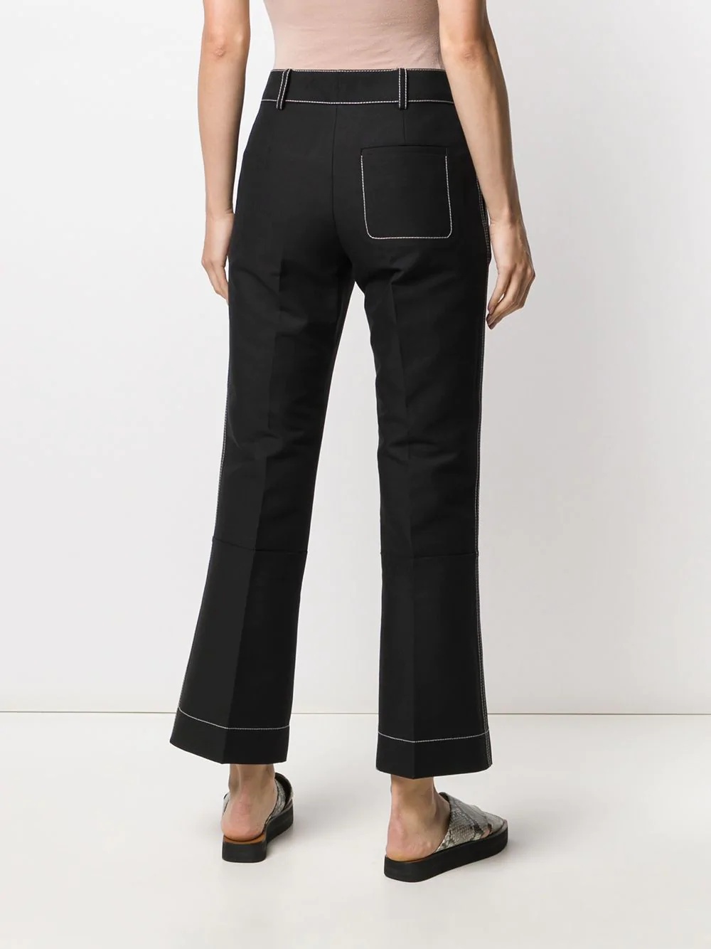 contrast topstitching trousers - 4