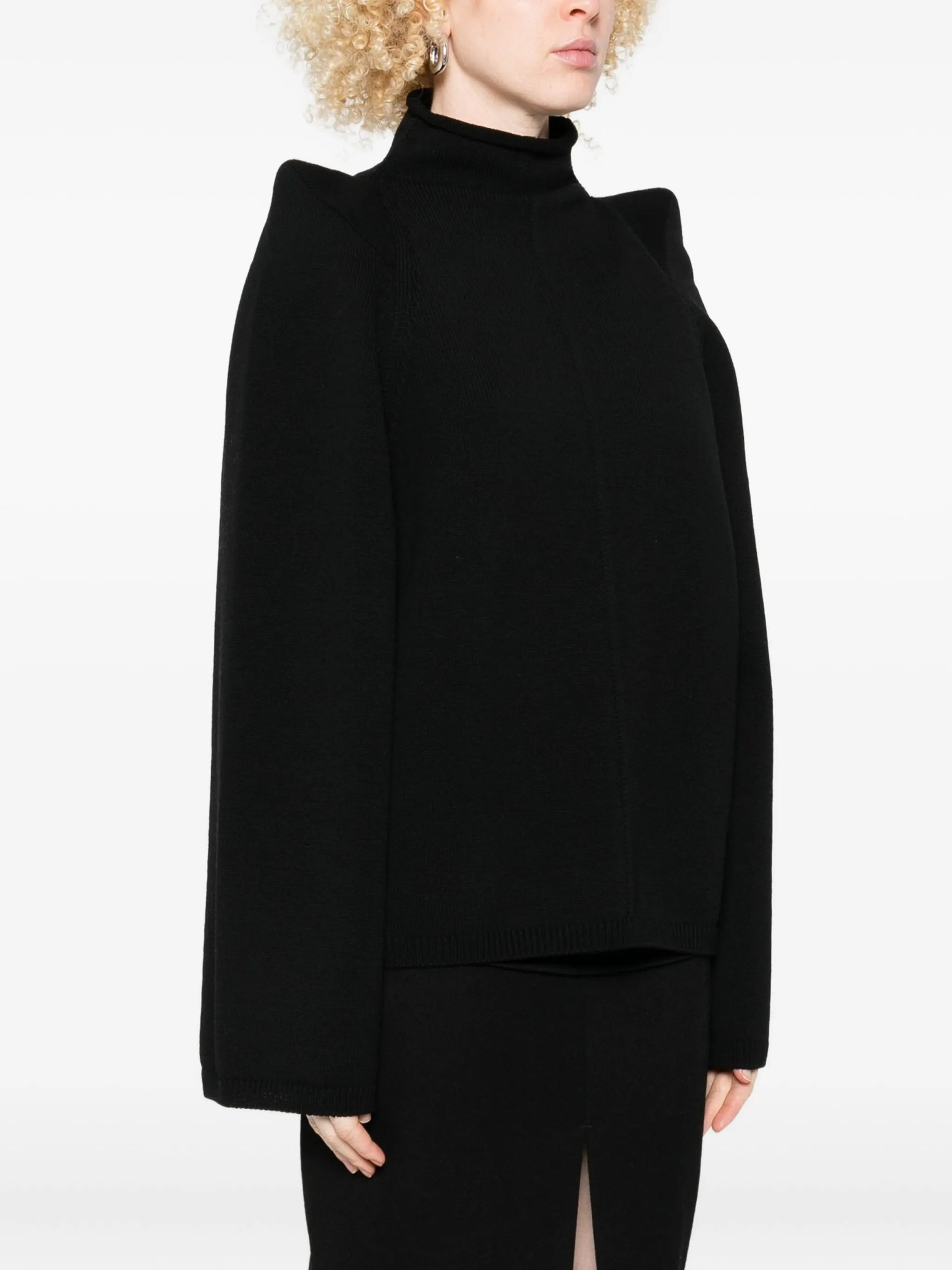 Rick Owens High-neck Wide-sleeve Sweater - 3