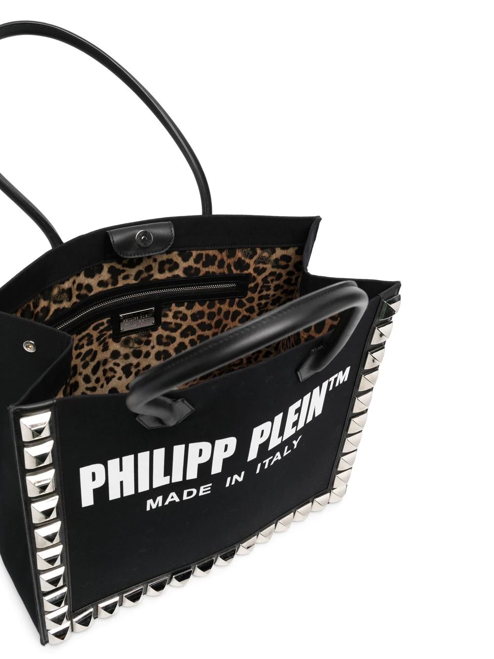 logo-print studded tote bag - 5