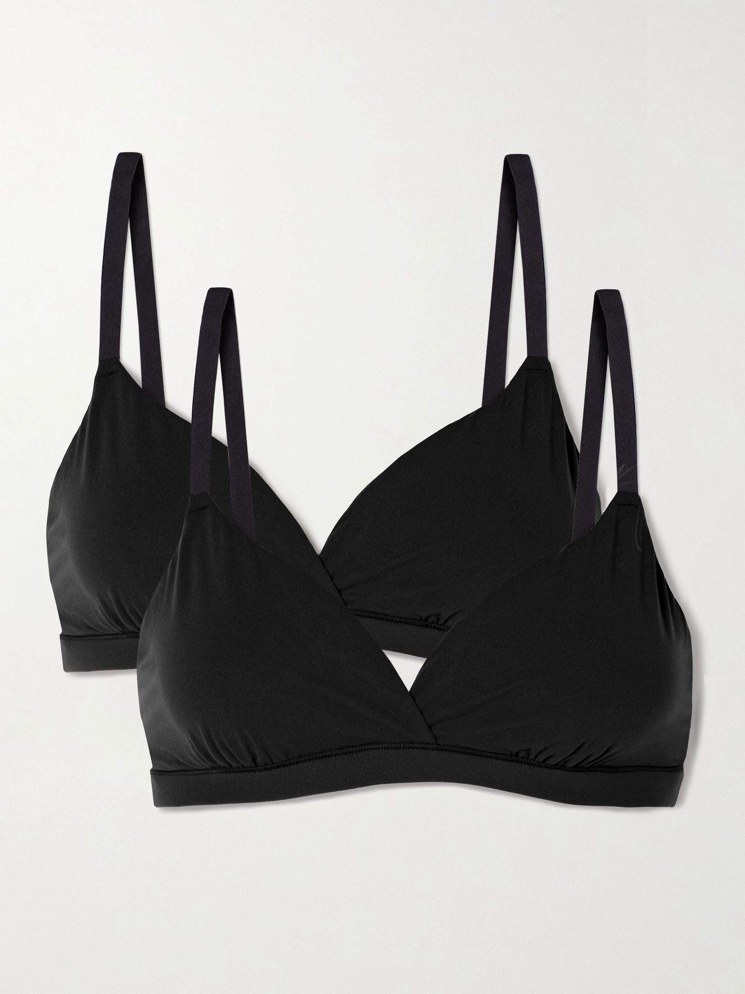 Fits Everybody Crossover Bralette Two-Pack - Onyx Black - 1