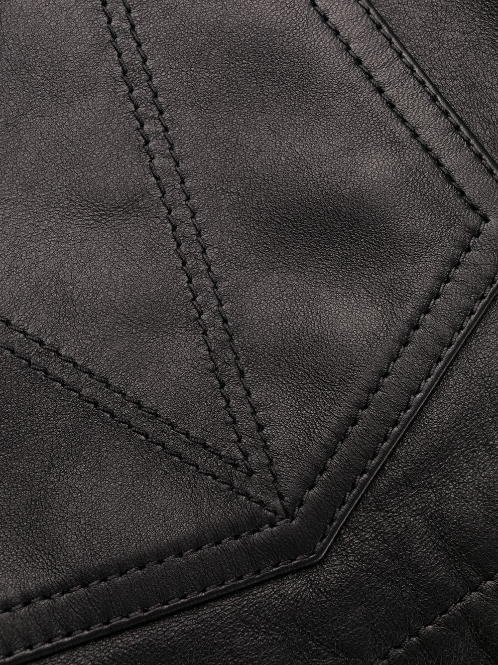 zip-detail leather shorts - 7