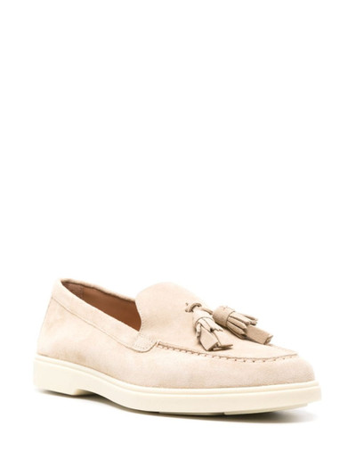 Santoni tassel-detailed suede loafers outlook