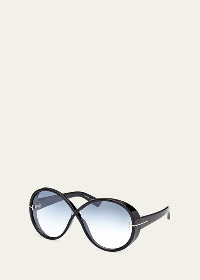 TOM FORD Edie Acetate Round Sunglasses outlook