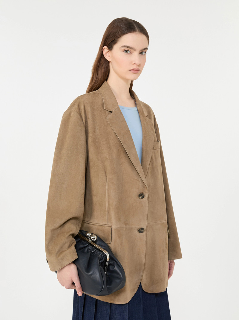 CEDRO Single-breasted suede blazer - MUD 5