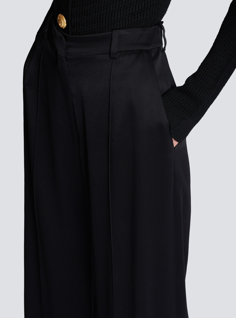 Straight-leg tailored satin trousers 6