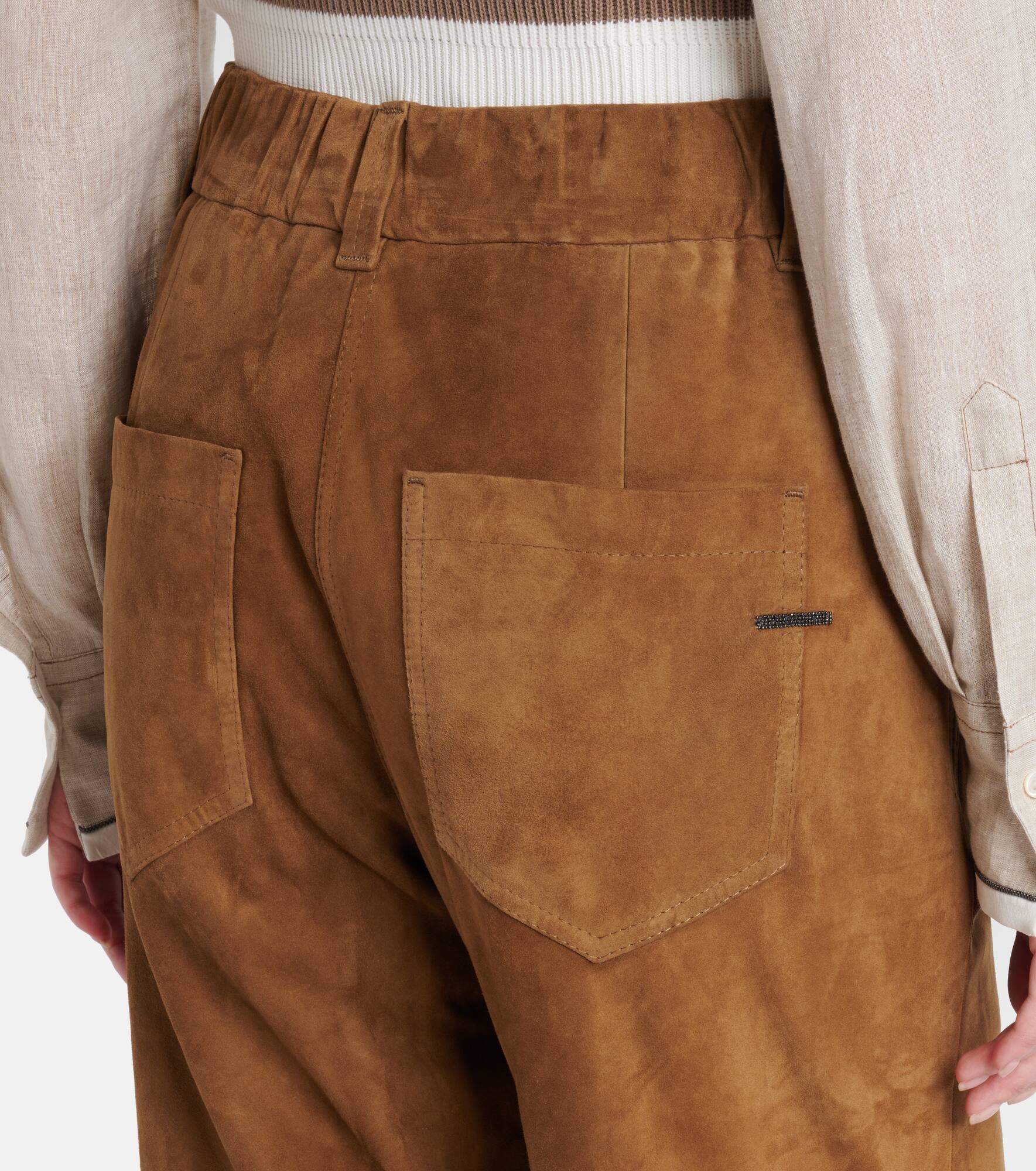 Suede straight pants - 6