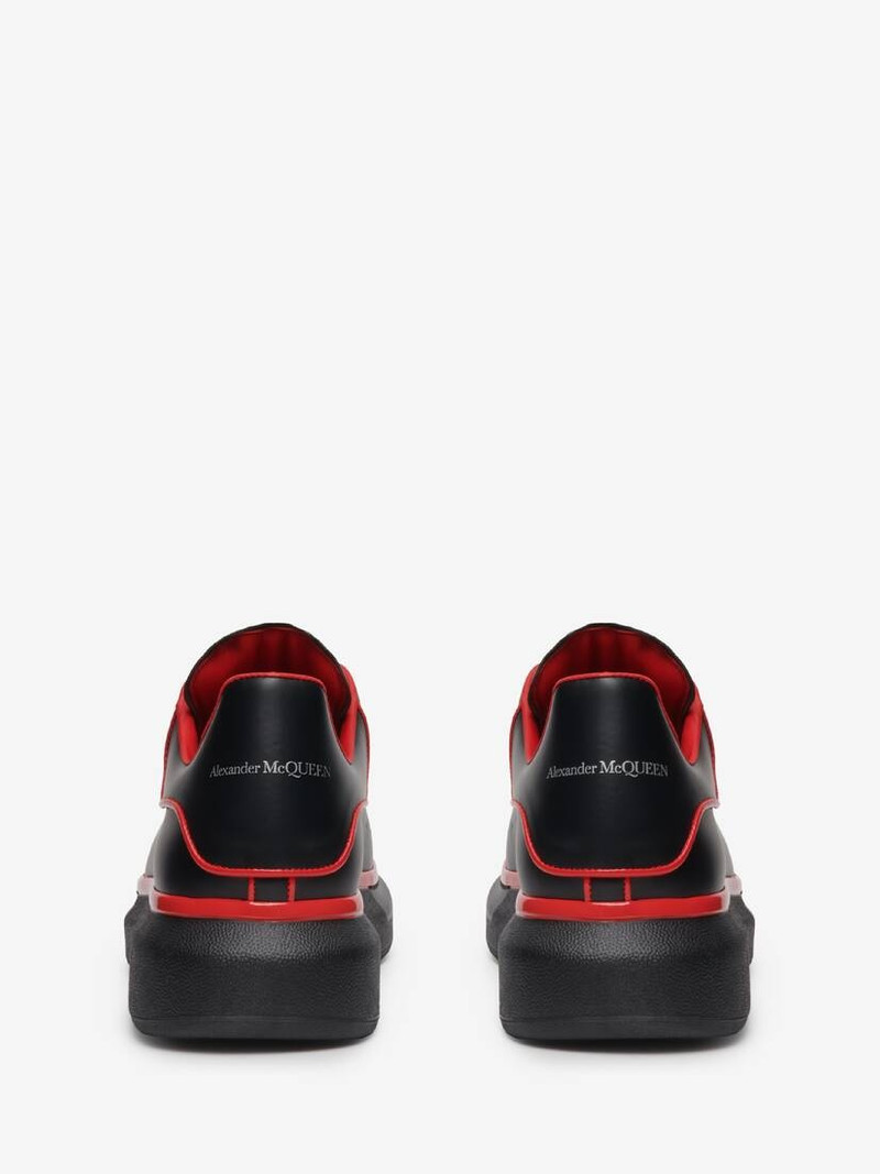 Alexander McQueen Men's Oversized Sneaker in Black/tulip outlook