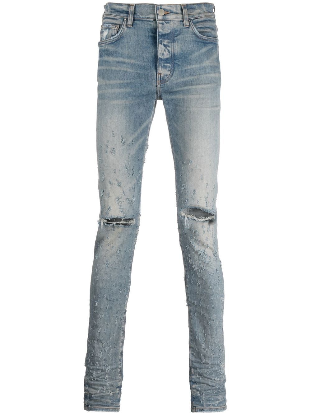 distressed slim-fit jeans - 1