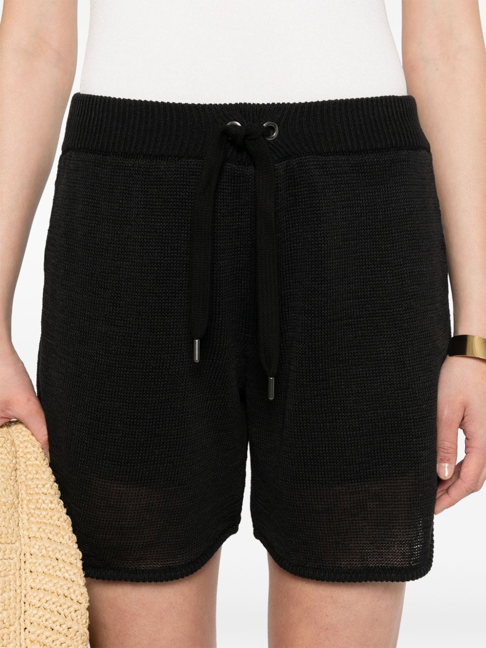 fisherman's-knit cotton shorts - 5