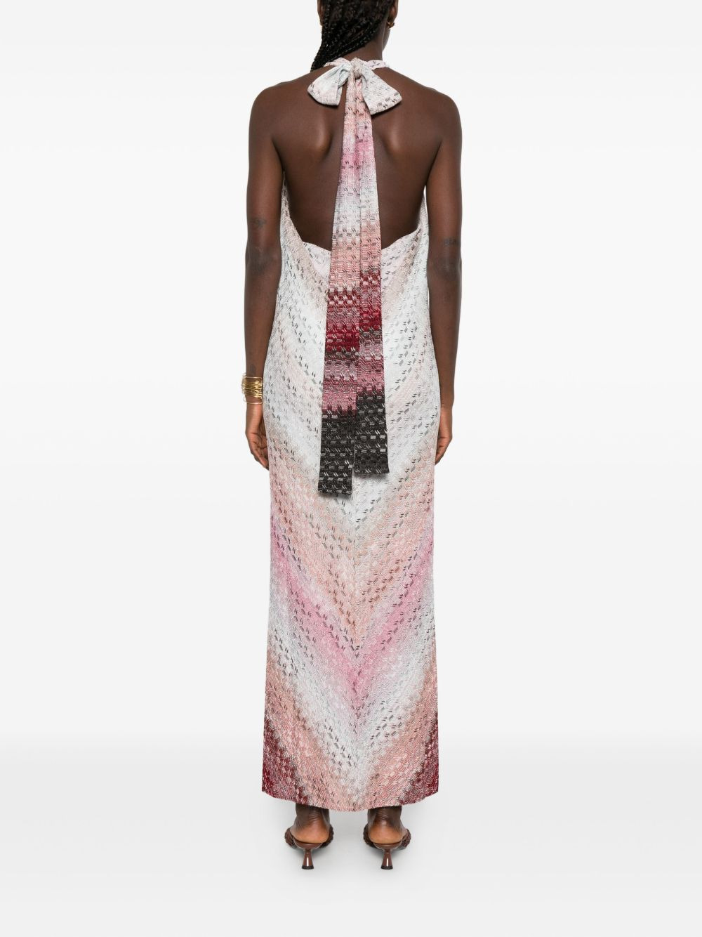 chevron highneck maxi dress - 4