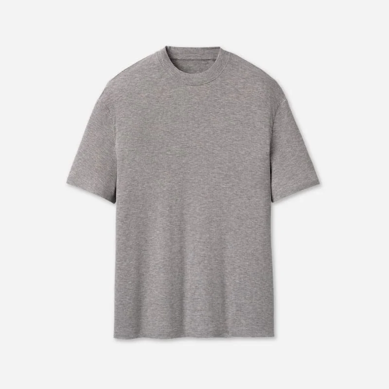 ® Women's Amarys Relaxed Rib Tee Tops in Grey Heather - 1
