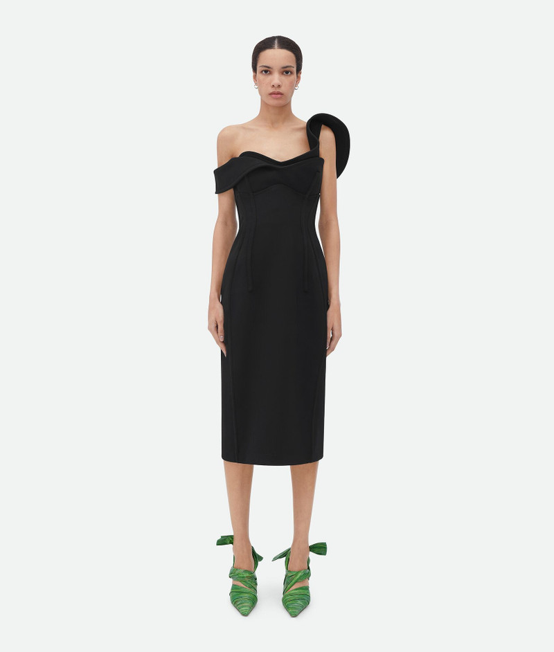 Bonded Wool Tricotine Bustier Dress - 1