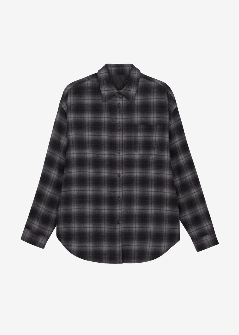 Helka Flannel Quilted Shirt - Charcoal 1