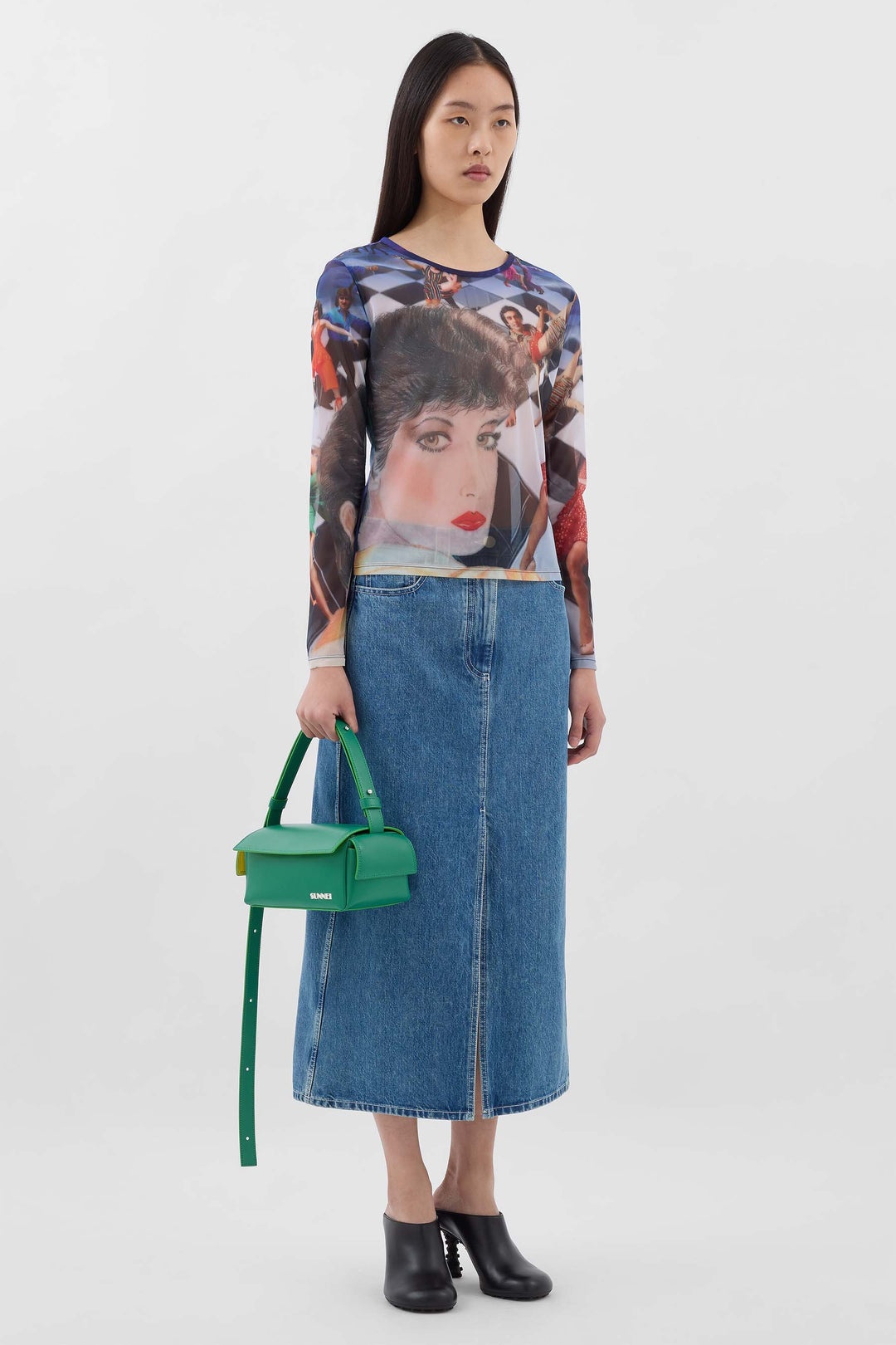 LONGSLEEVE SHEER TOP / Brigitte print - 3