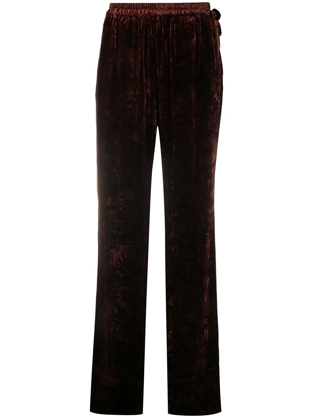 velvet flared trousers - 1