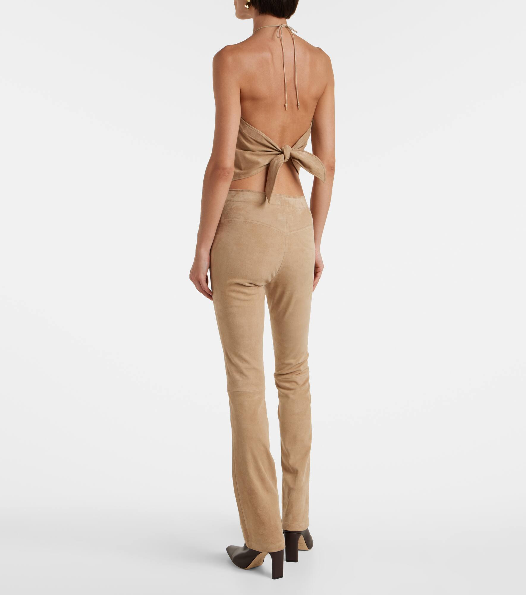 Rosie halterneck suede top - 3