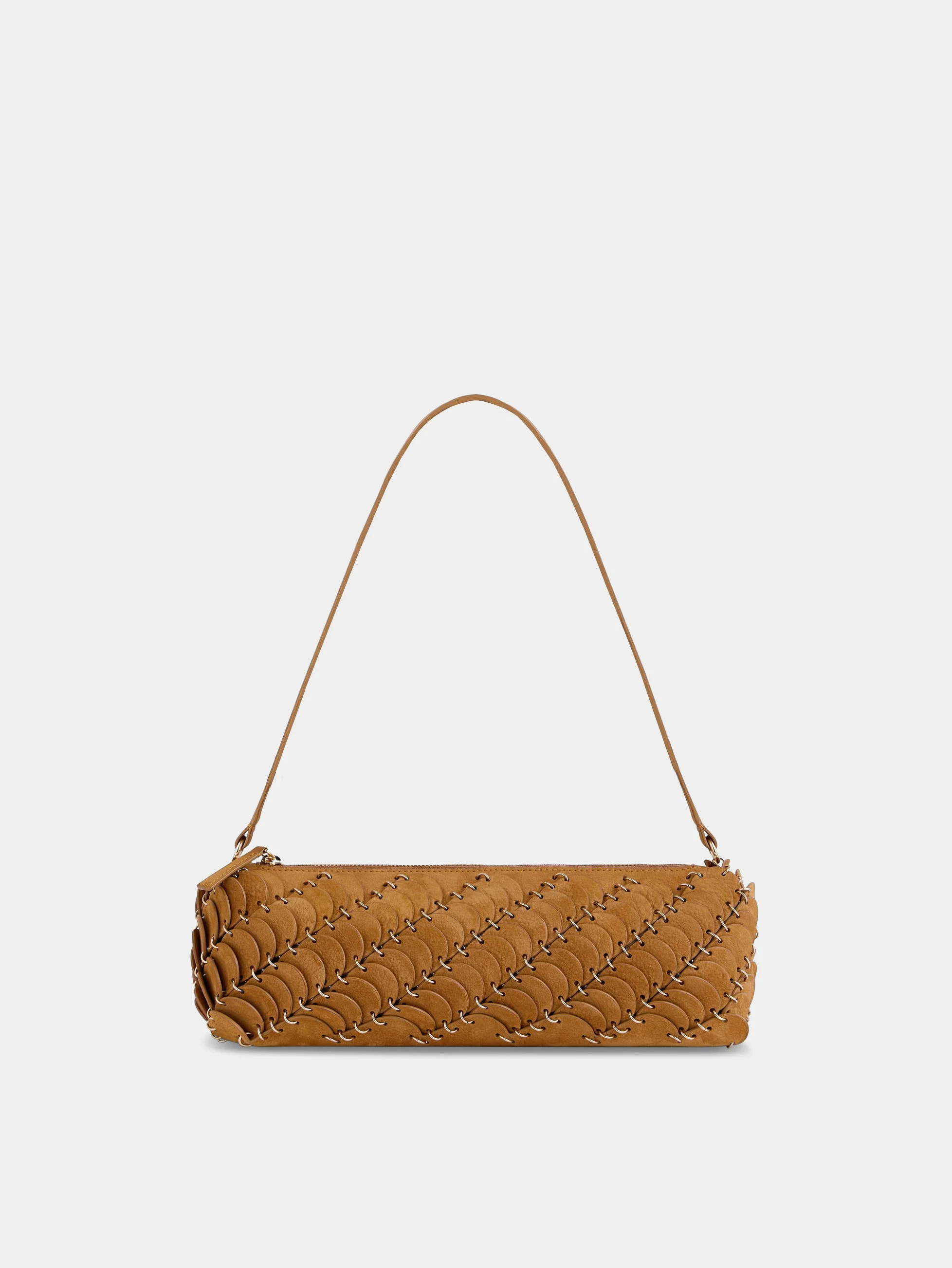 BAGUETTE BAG IN CAMEL NUBUCK LEATHER AND GOLD FINISHING - 1